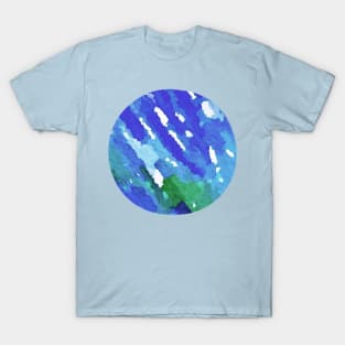 Blue-green rain pattern T-Shirt